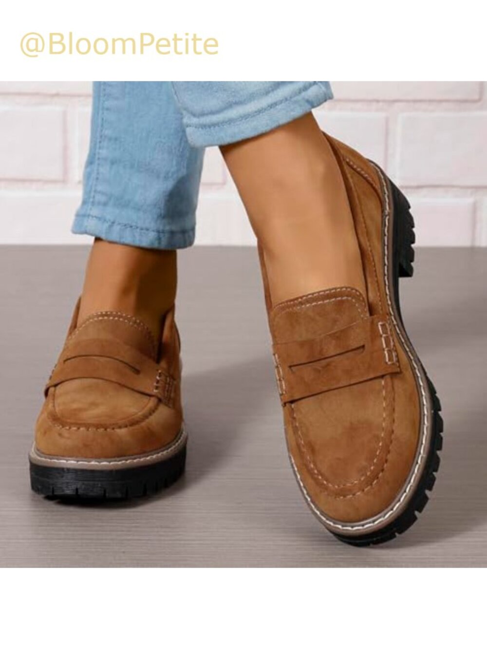 Platform Chunky Penny Loafers Slip-On Office Business Casual Shoes - Picture 2 of 6